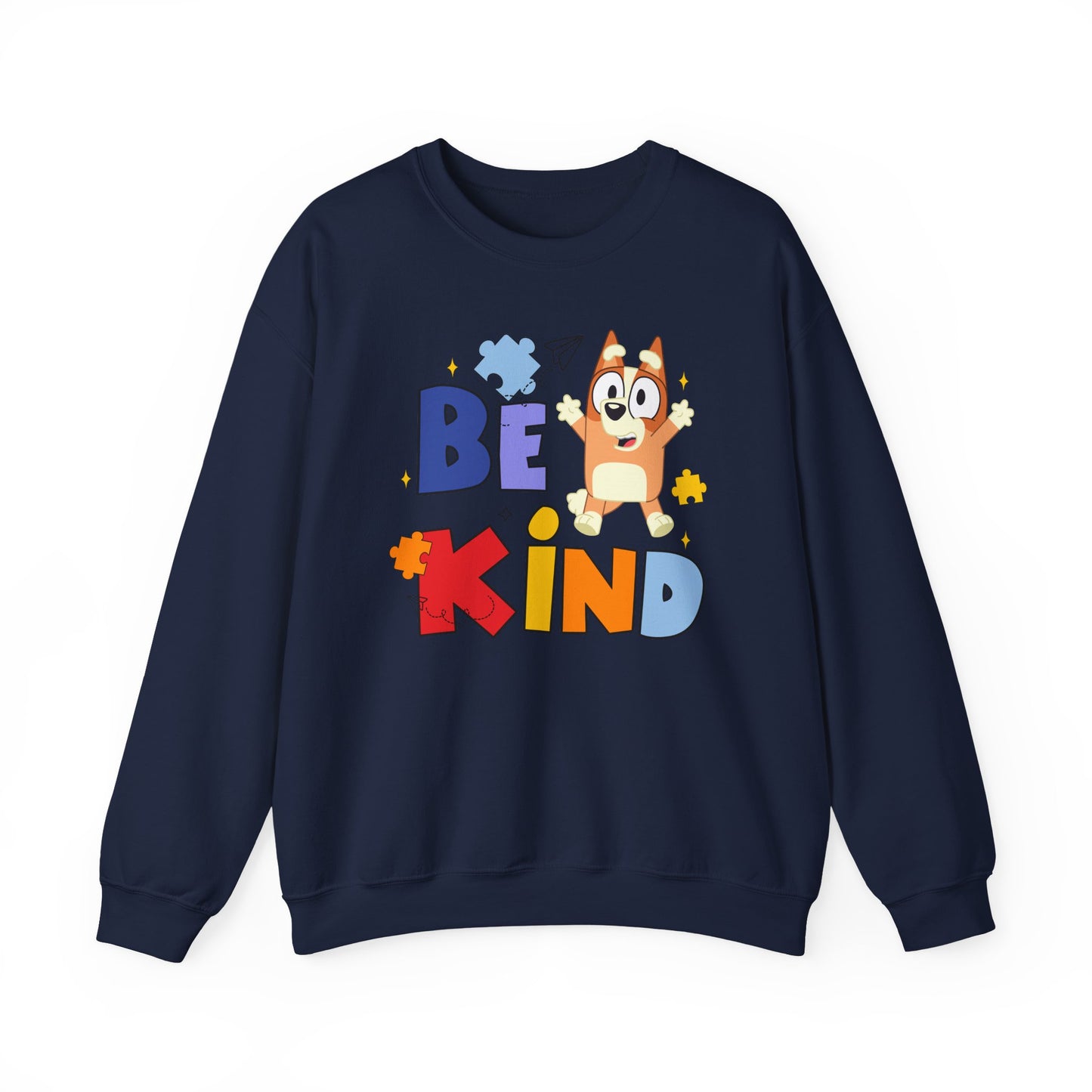 Be Kind Crewneck Sweatshirt — Cute Dog Graphic Kids/Adult Casual Pullover