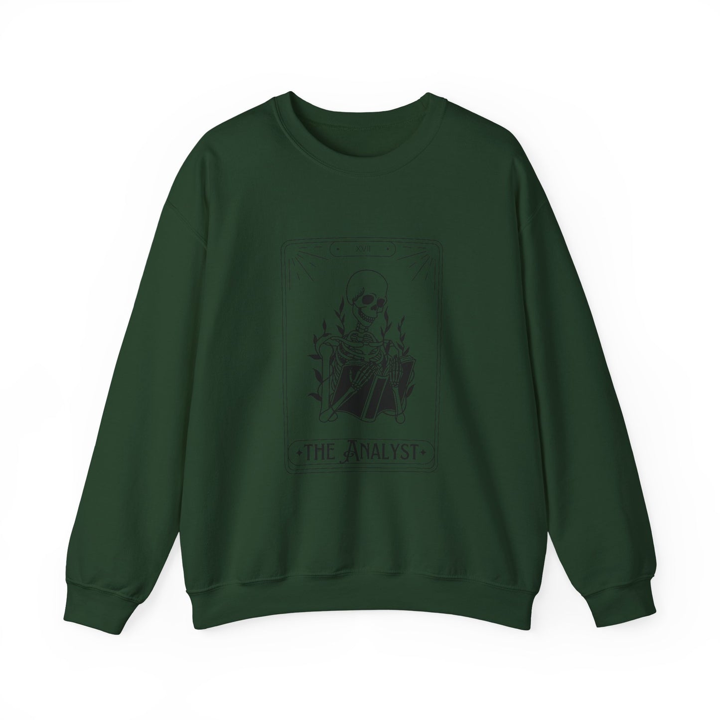 The Analyst Crewneck Sweatshirt — Tarot Skeleton Graphic Pullover