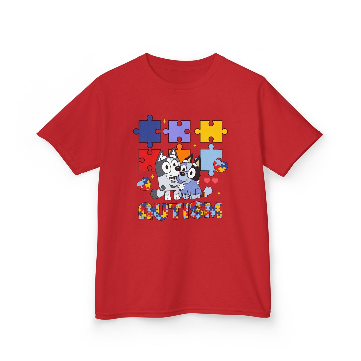 Kids Tee — Colorful Autism Puzzle Paw Design