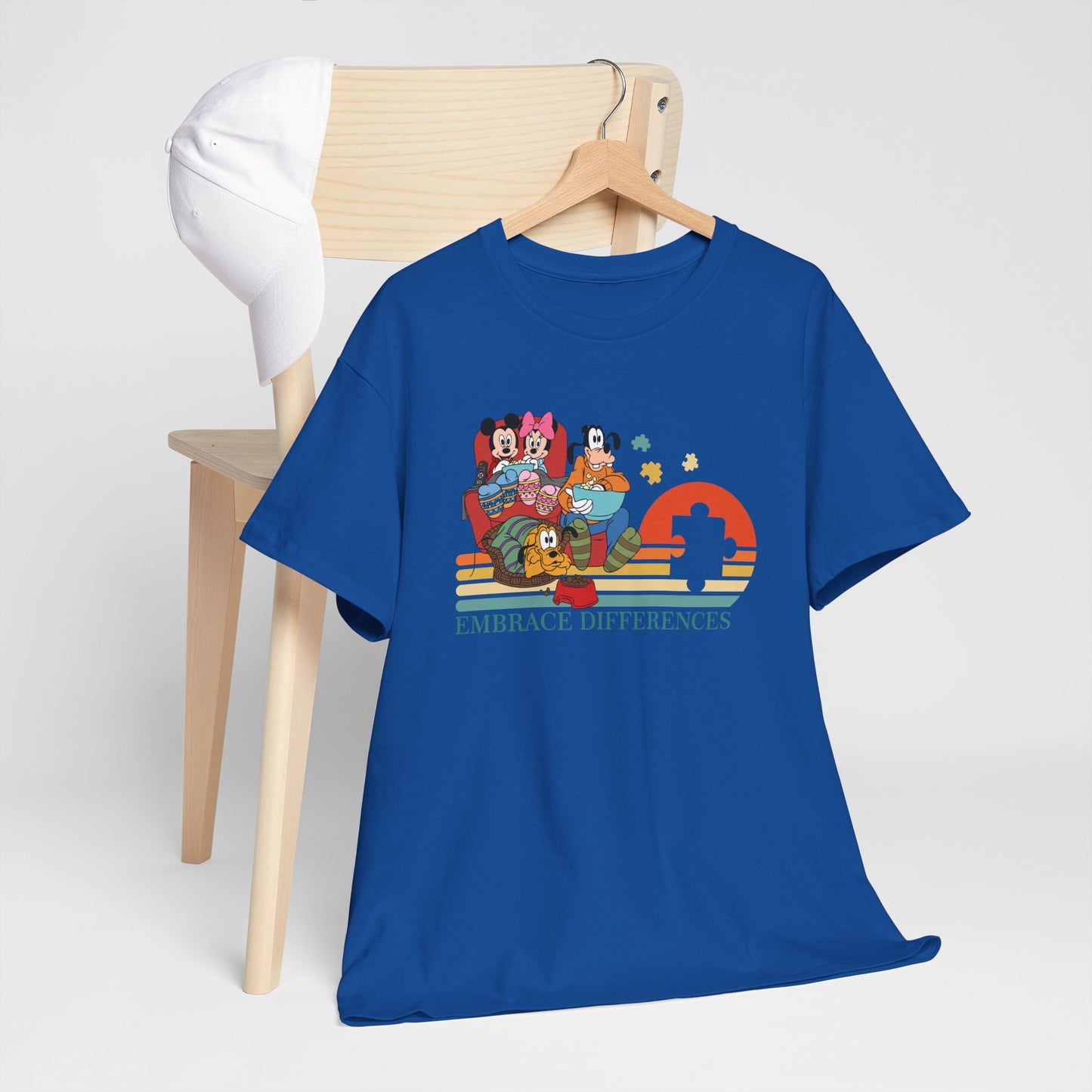 Embrace Differences Tee — Inclusive Retro Pride Graphic T-Shirt