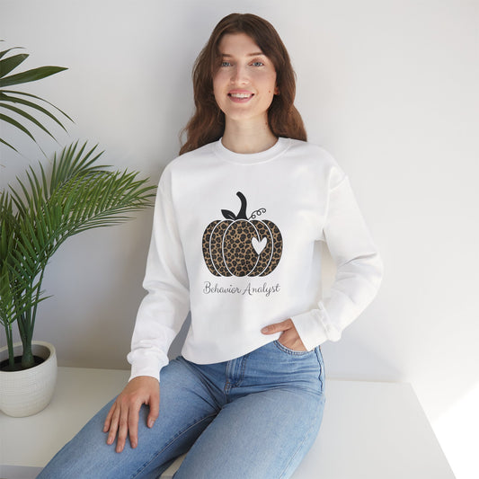 Leopard Pumpkin "Behavior Analyst" Crewneck Sweatshirt