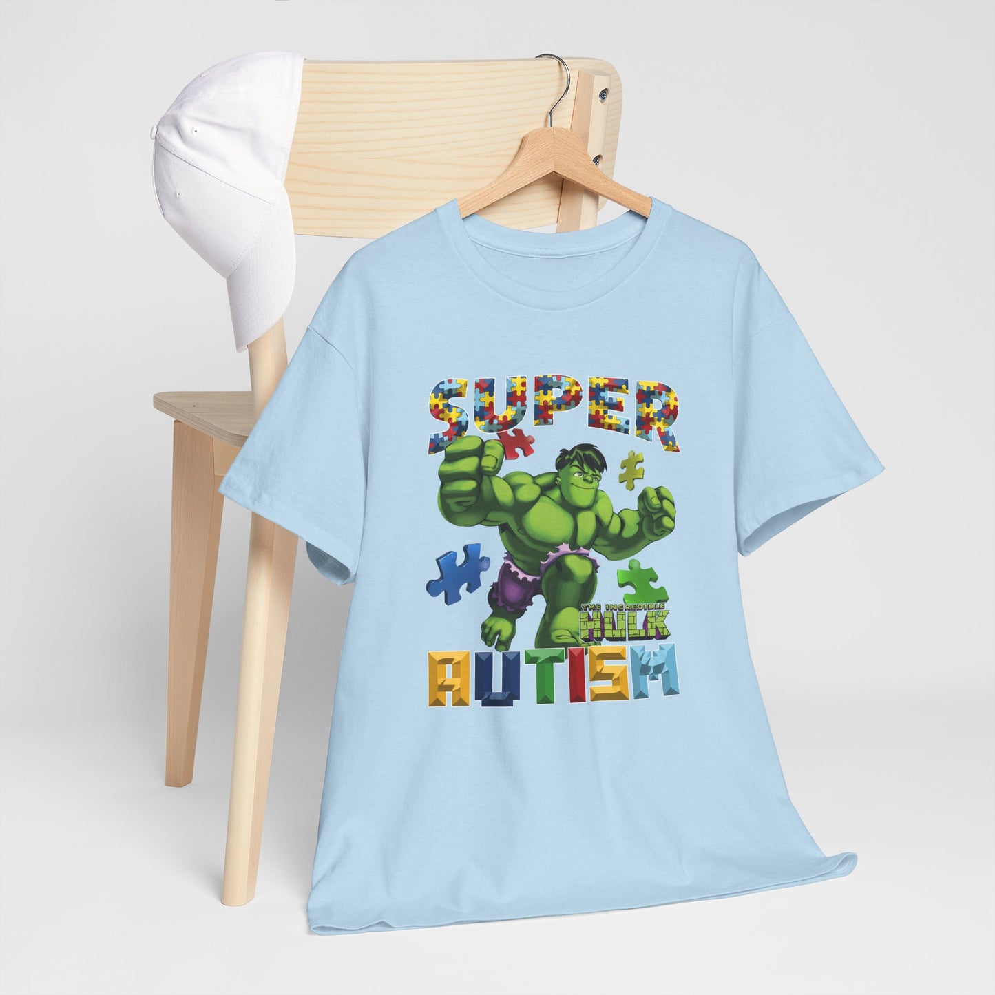 Autism Superhero Tee — 'Super Autism' Puzzle-Pattern Kids Shirt