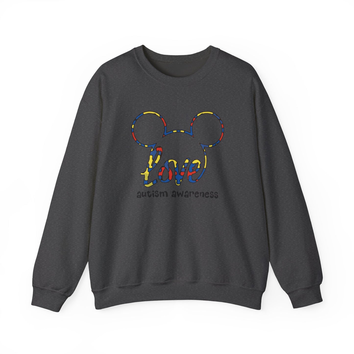 Autism Awareness 'Love' Puzzle Mouse Crewneck Sweatshirt