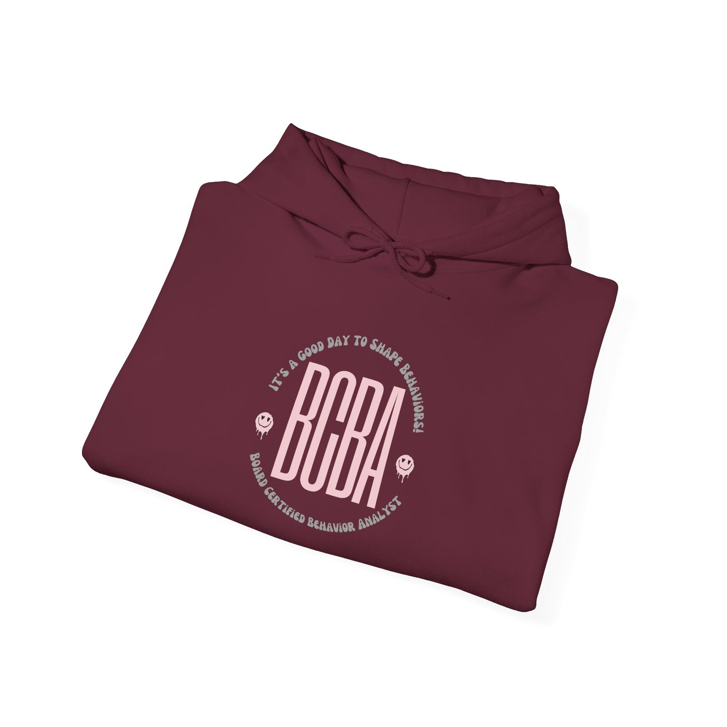 BCBA Circle Logo Hoodie – Soft Pink Behavioral Therapist Sweatshirt