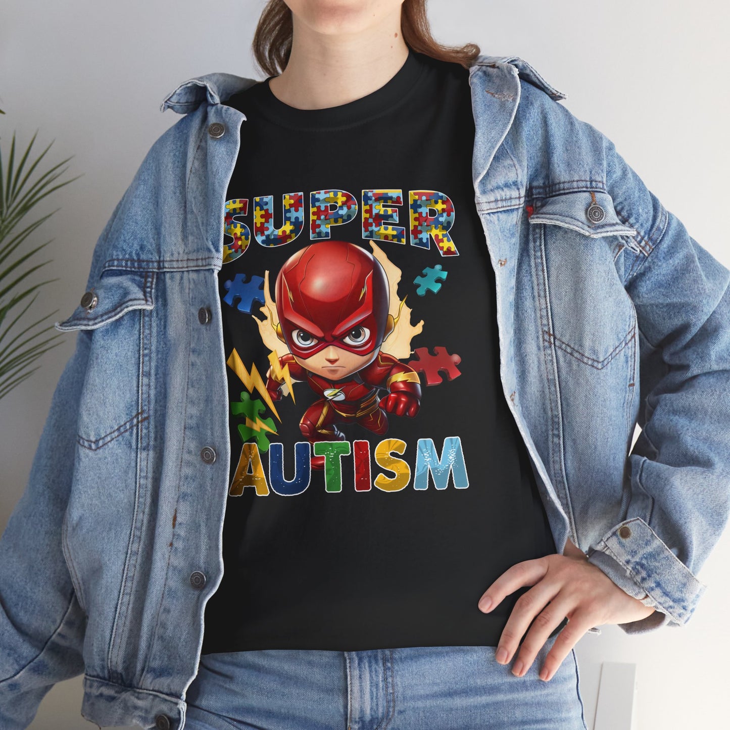 Autism Superhero T-Shirt — "Super Autism" Puzzle Piece Kids Tee