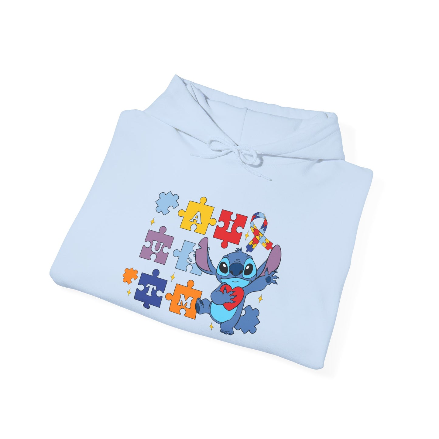 Autism Awareness Hoodie — Puzzle Heart Ribbon Design