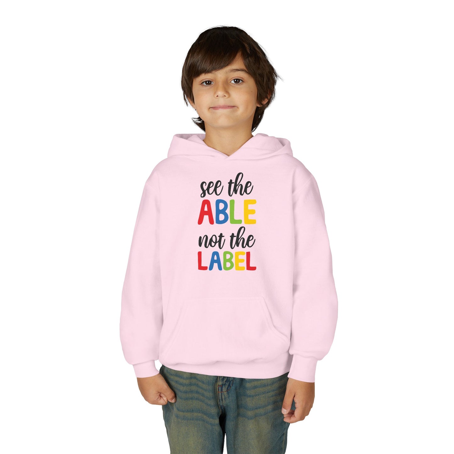 Youth Hooded Sweatshirt - "See the ABLE Not the LABEL" Inspirational Apparel