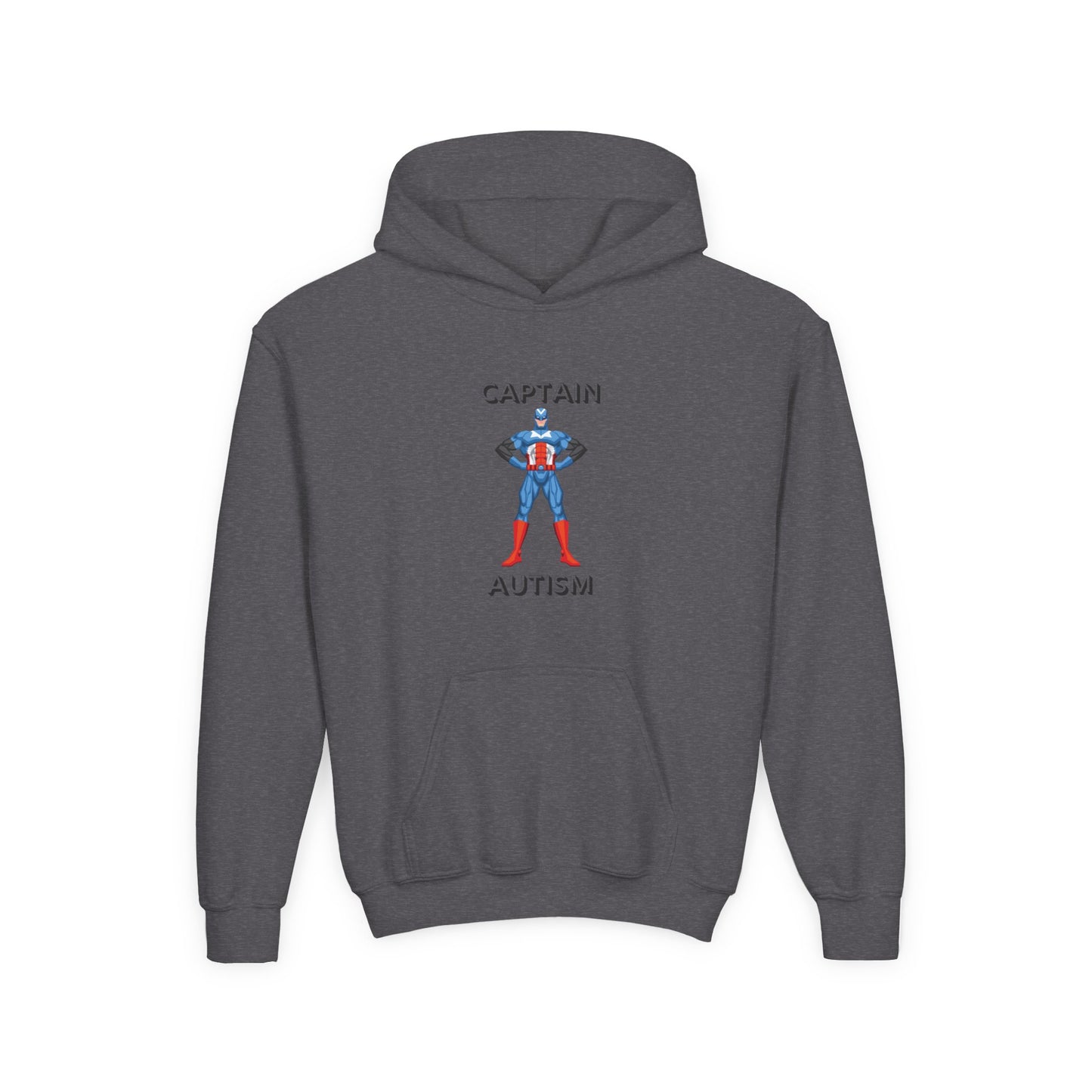 Captain Autism Youth Hooded Sweatshirt - Supportive & Fun Apparel