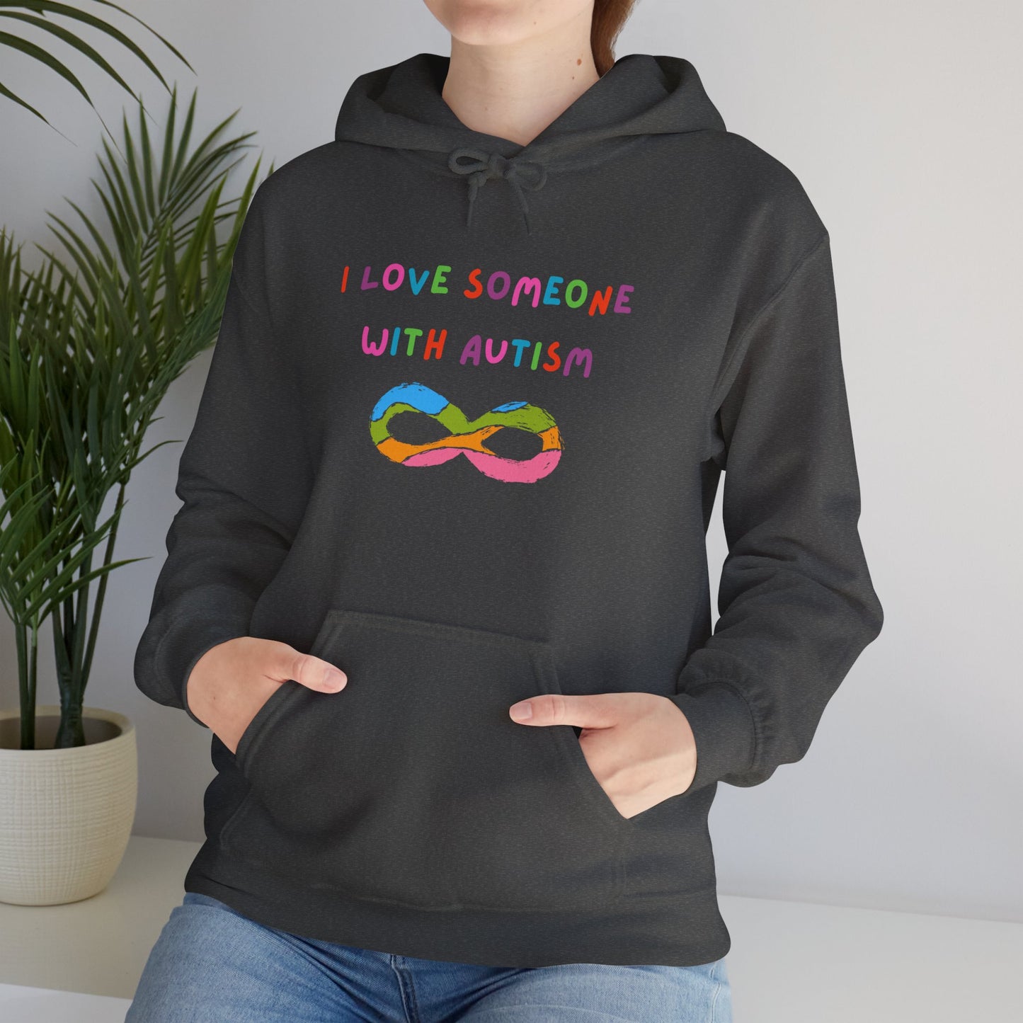 Autism Awareness Hoodie — "I Love Someone With Autism" Rainbow Infinity Sweatshirt