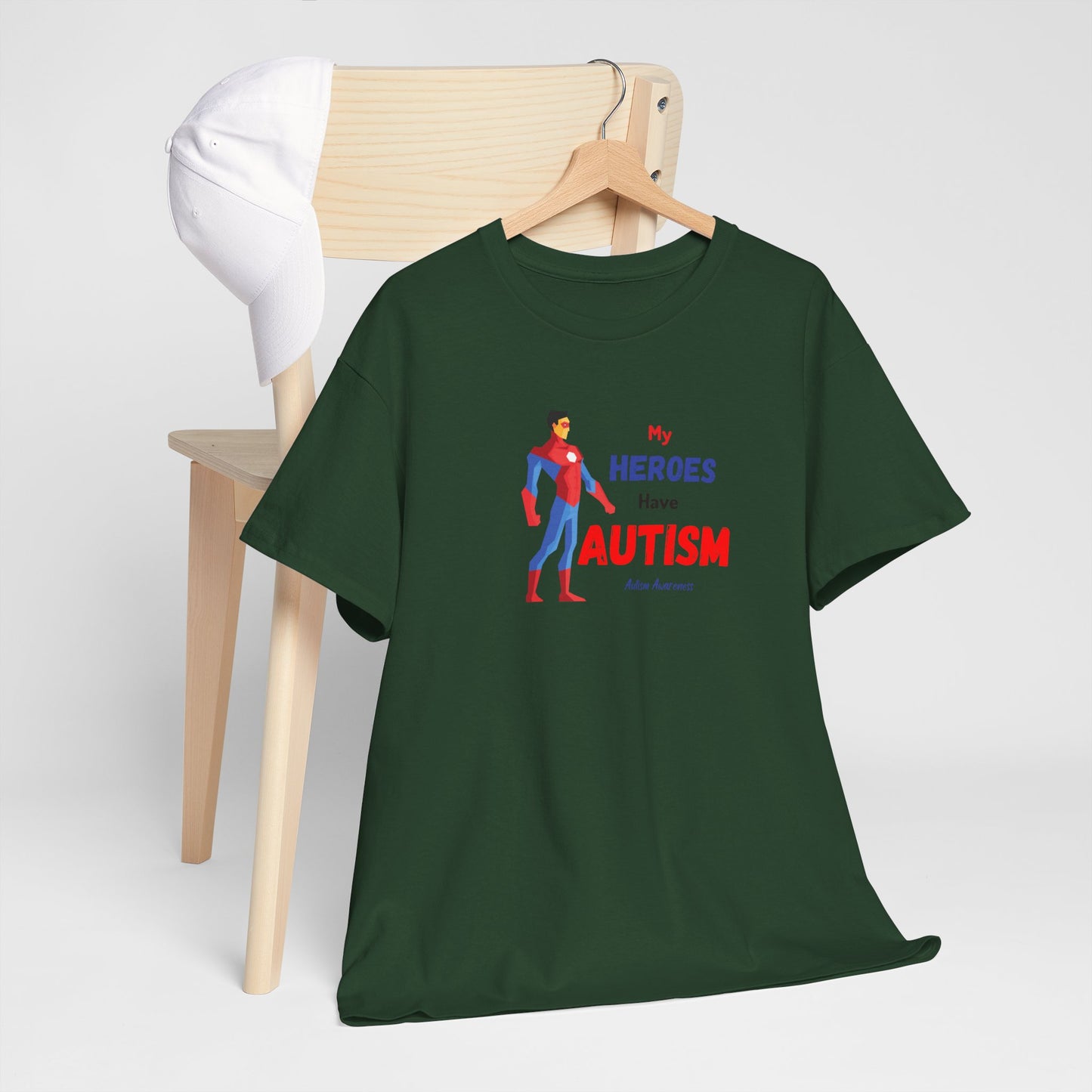 My Heroes Have Autism Tee, Unisex Cotton Shirt, Awareness Gift, Everyday Casual Wear, Support Autism, Unique Superhero T-Shirt