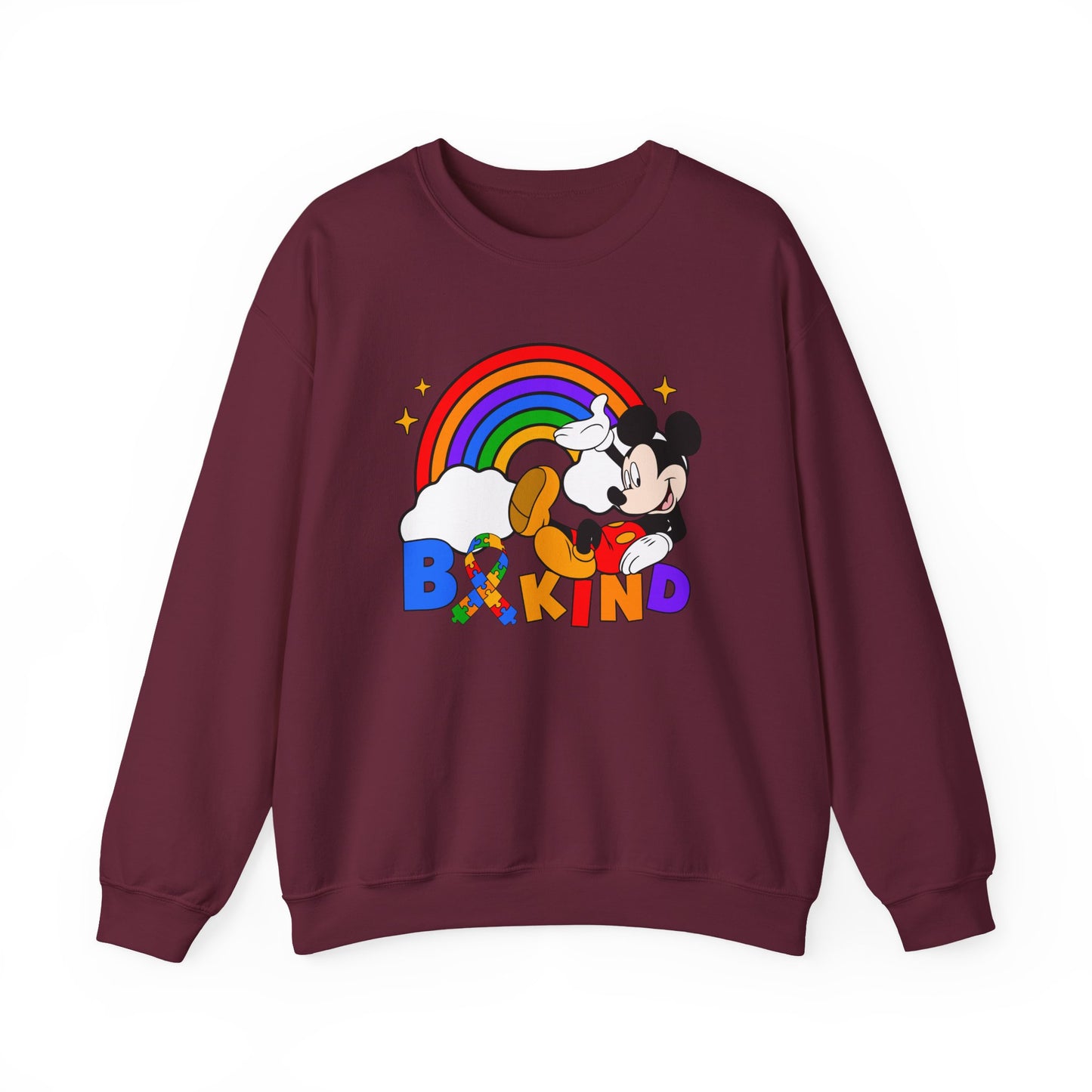Be Kind Crewneck Sweatshirt — Rainbow Mickey-Inspired Pride Sweatshirt