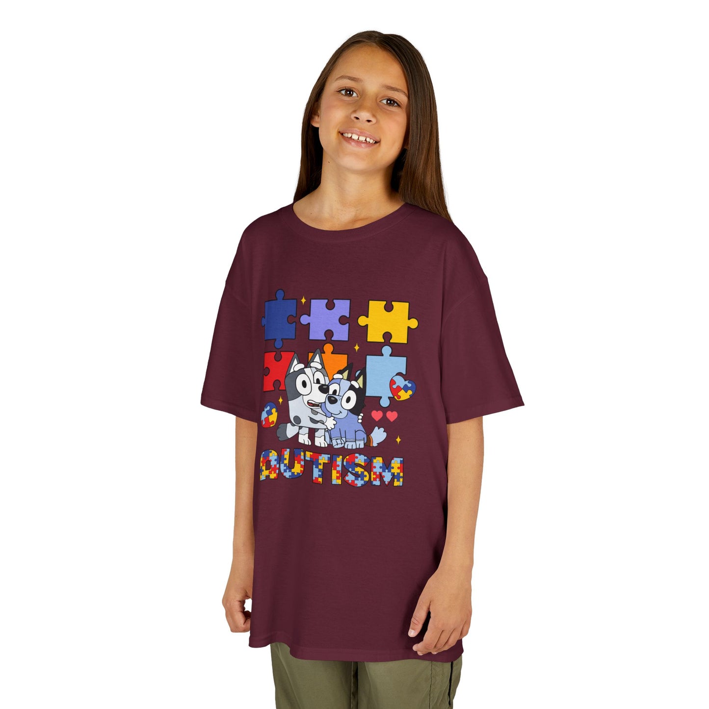 Kids Tee — Colorful Autism Puzzle Paw Design