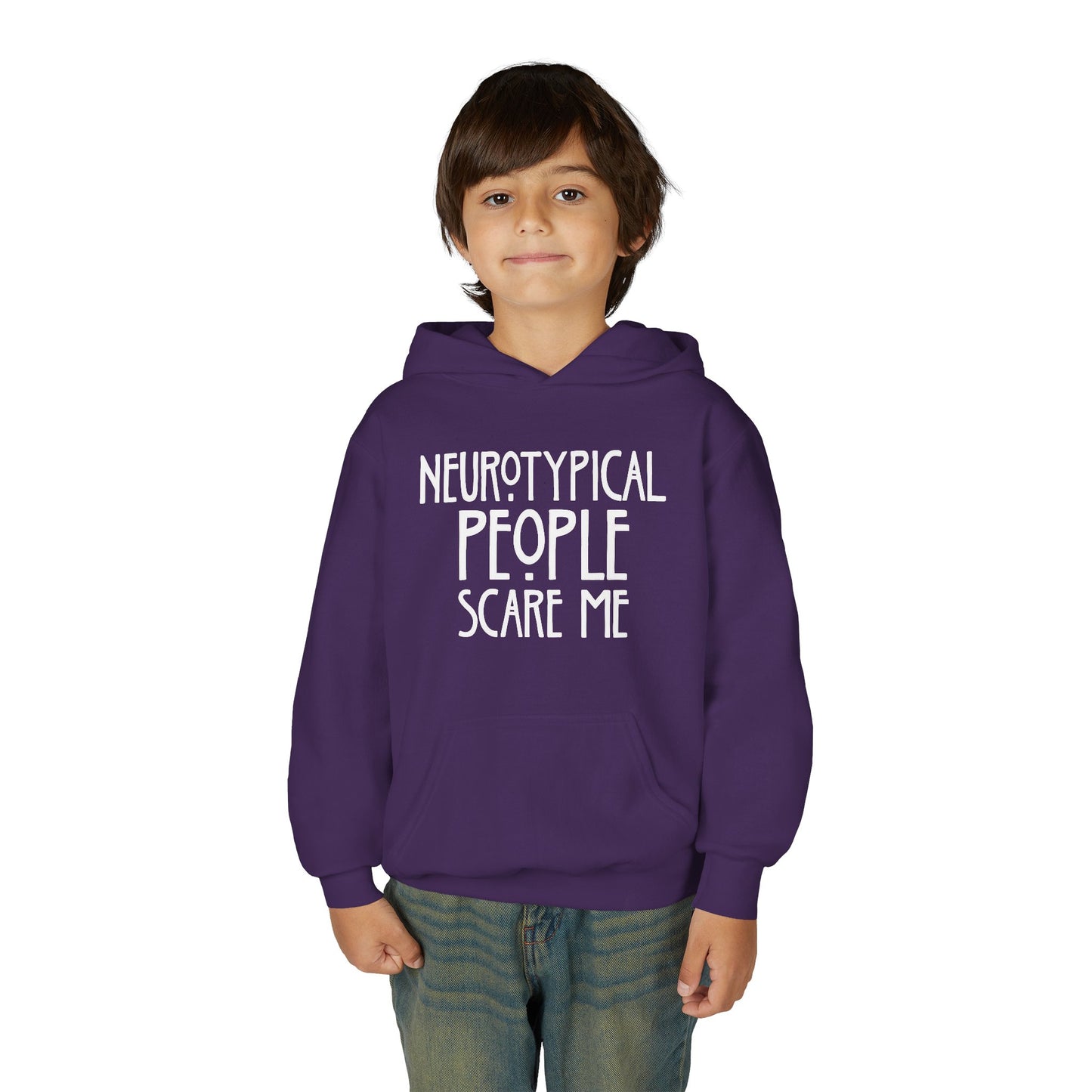Youth Hoodie - "Neurotypical People Scare Me" Autism Awareness Pullover