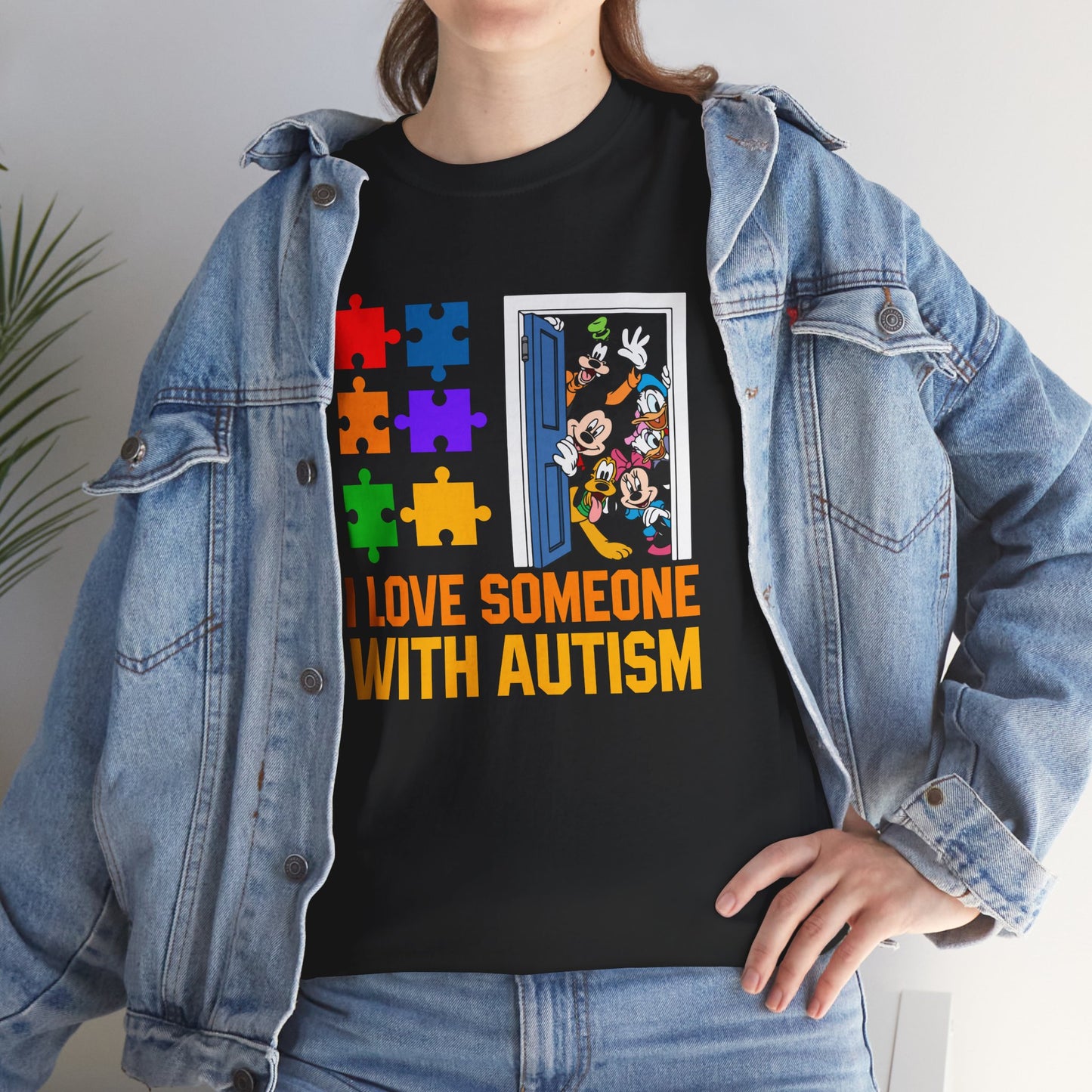 Autism Awareness T-Shirt – "I Love Someone With Autism" Puzzle Heart Tee