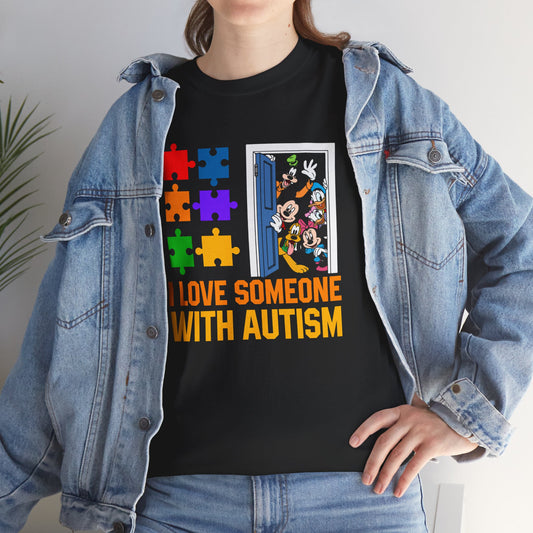 Autism Awareness T-Shirt – "I Love Someone With Autism" Puzzle Heart Tee