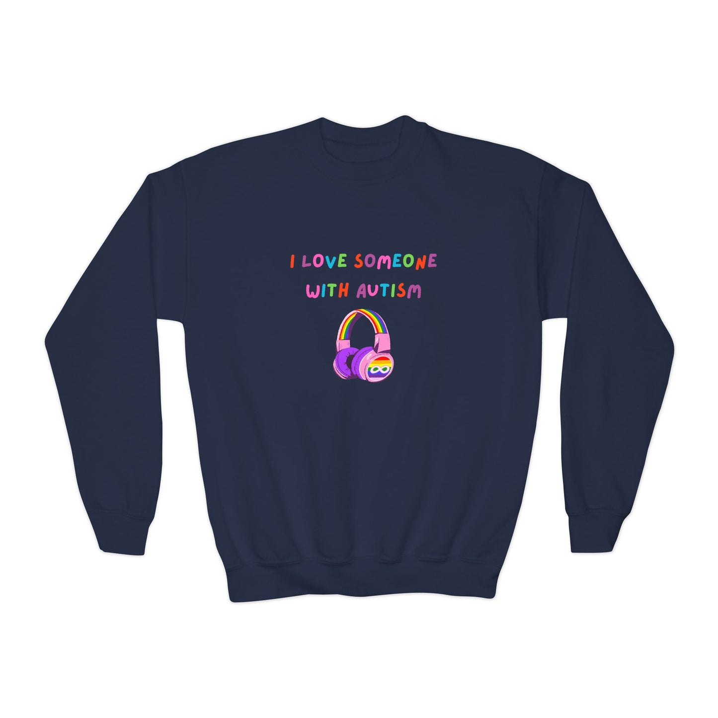 I Love Someone with Autism Youth Crewneck Sweatshirt