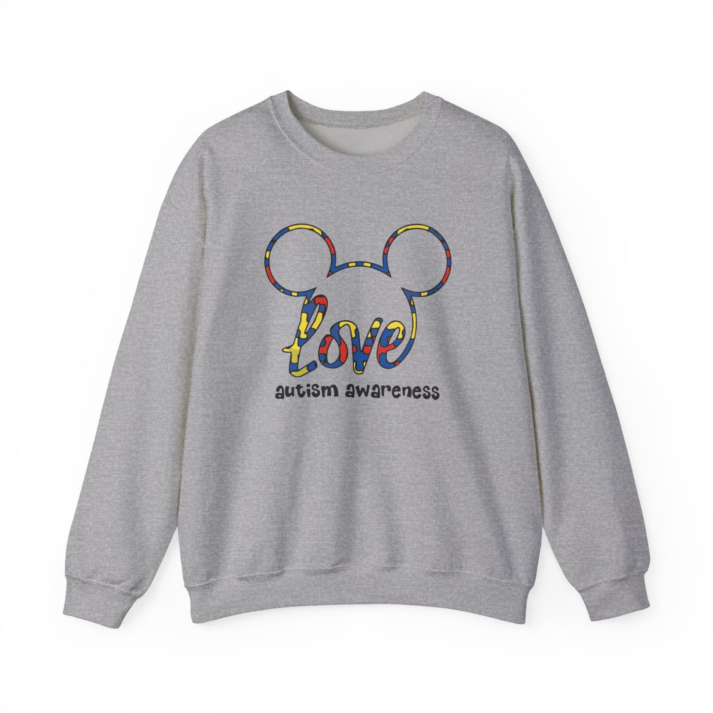 Autism Awareness 'Love' Puzzle Mouse Crewneck Sweatshirt