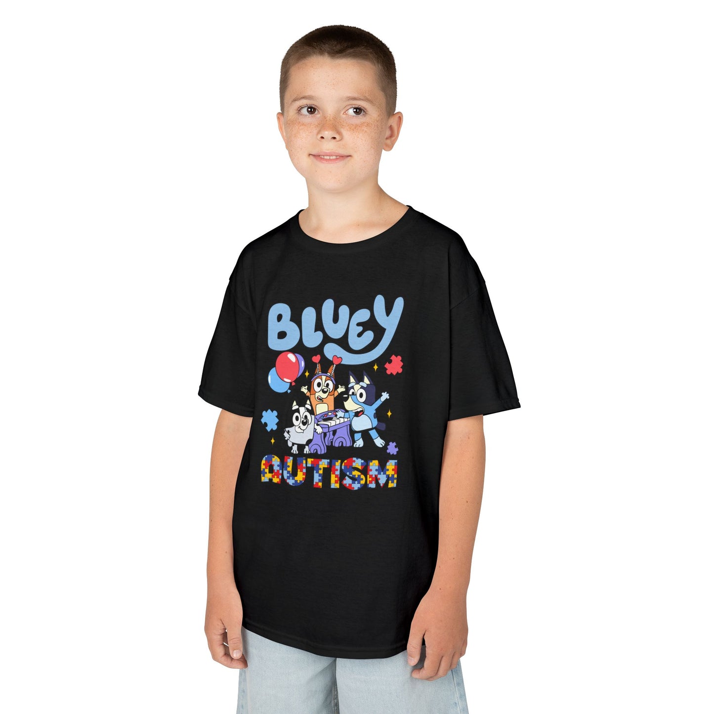 Kids Tee — Bluey & Friends Autism Awareness Graphic