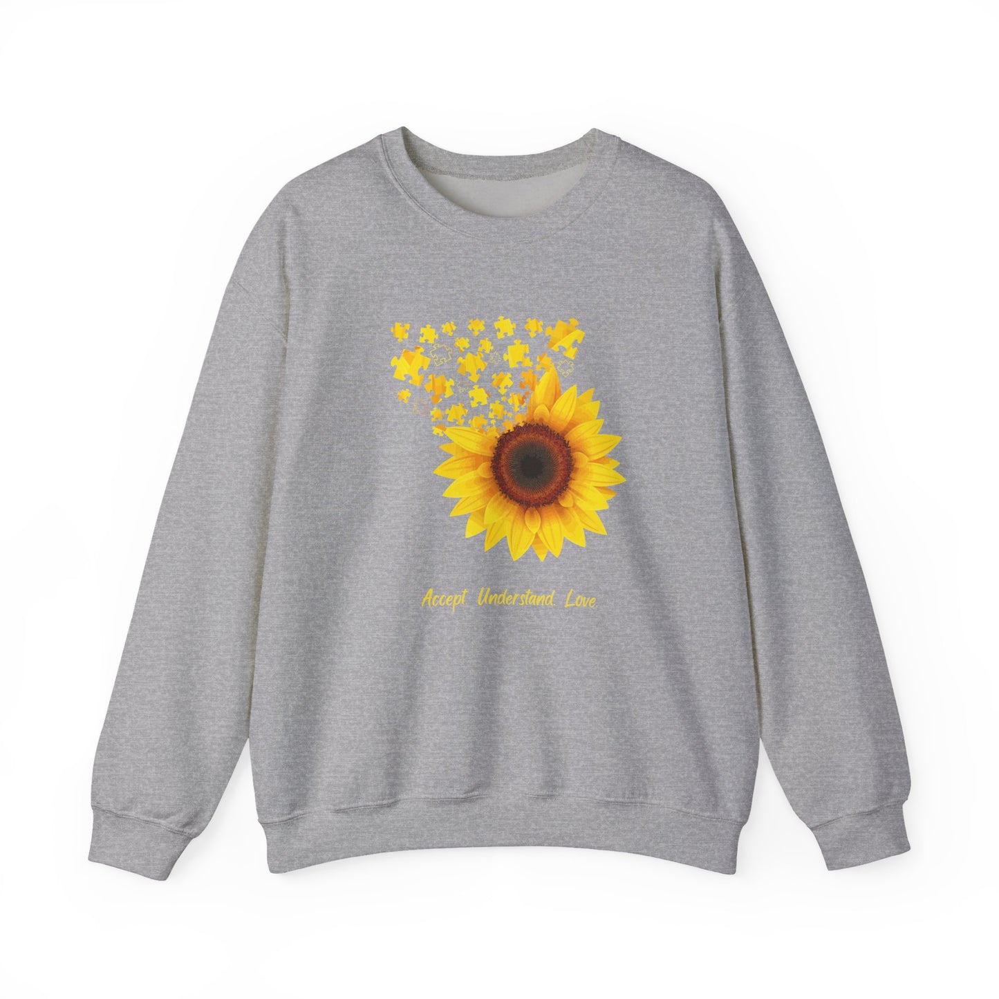 Sunflower Floral Crewneck Sweatshirt — Bright Yellow Sunflower Design