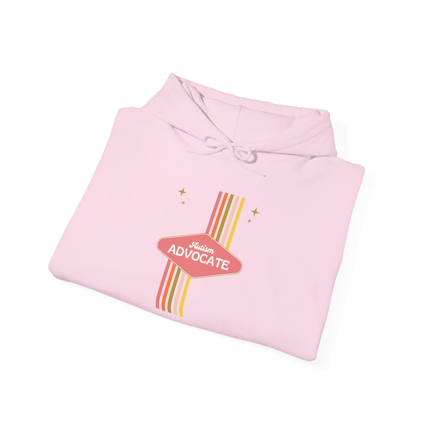Autism Advocate Retro Stripe Hoodie — 'Advocate' Graphic Pullover