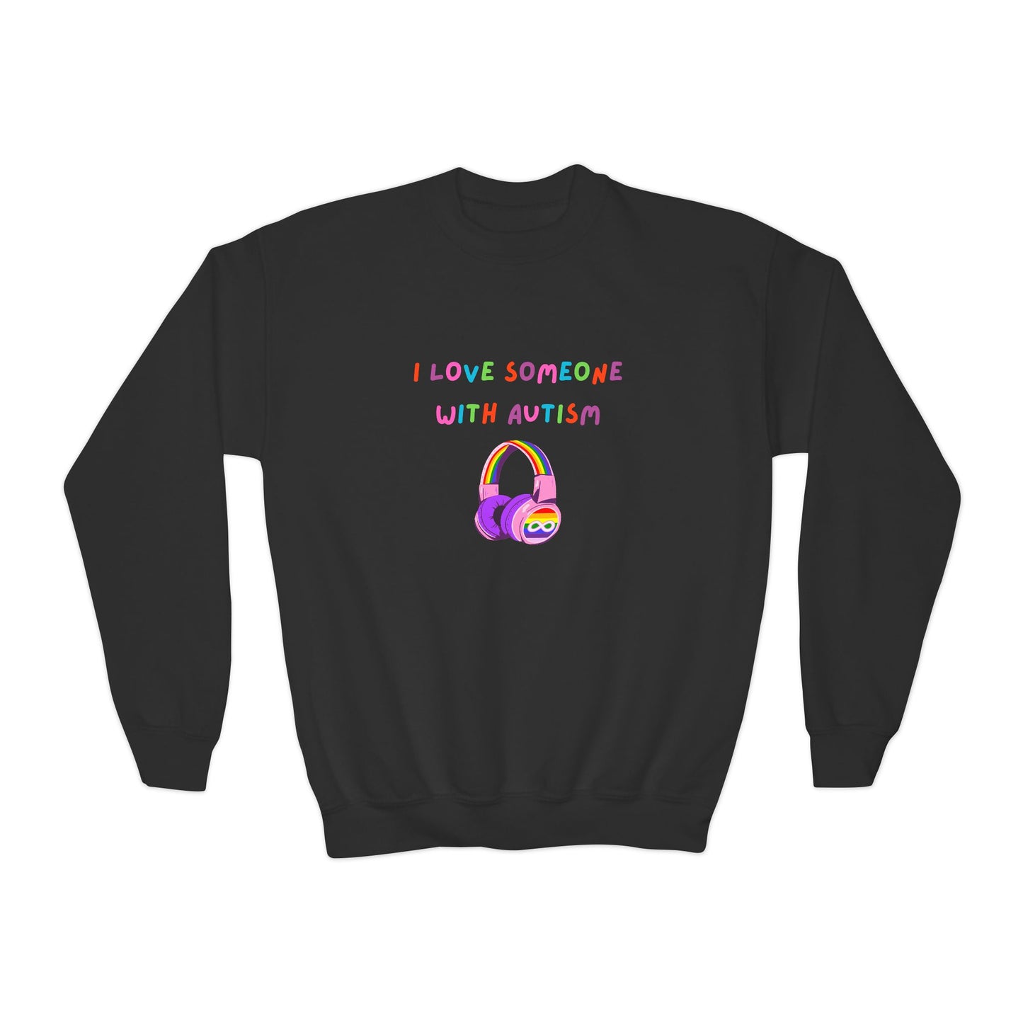 I Love Someone with Autism Youth Crewneck Sweatshirt
