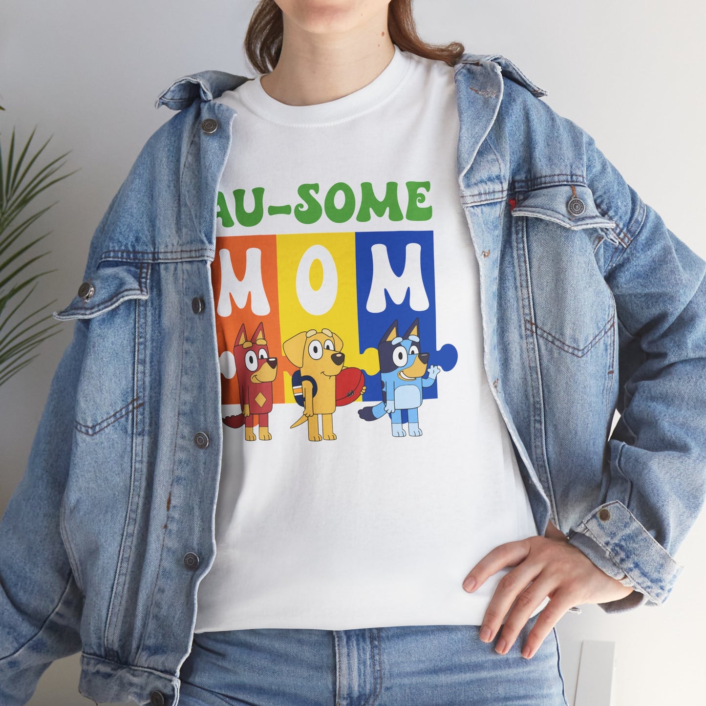 Au-some Mom T-Shirt – Colorful Cartoon Characters Mother’s Day Tee