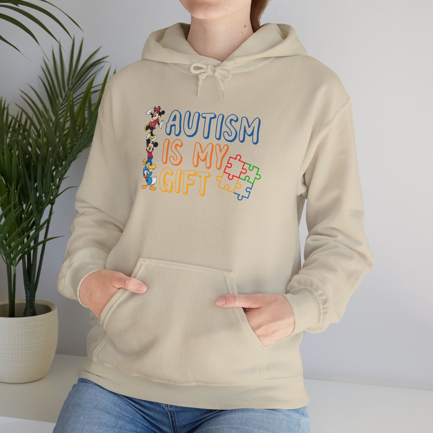 Autism Is My Gift Hoodie — Colorful Puzzle Piece Awareness Sweatshirt