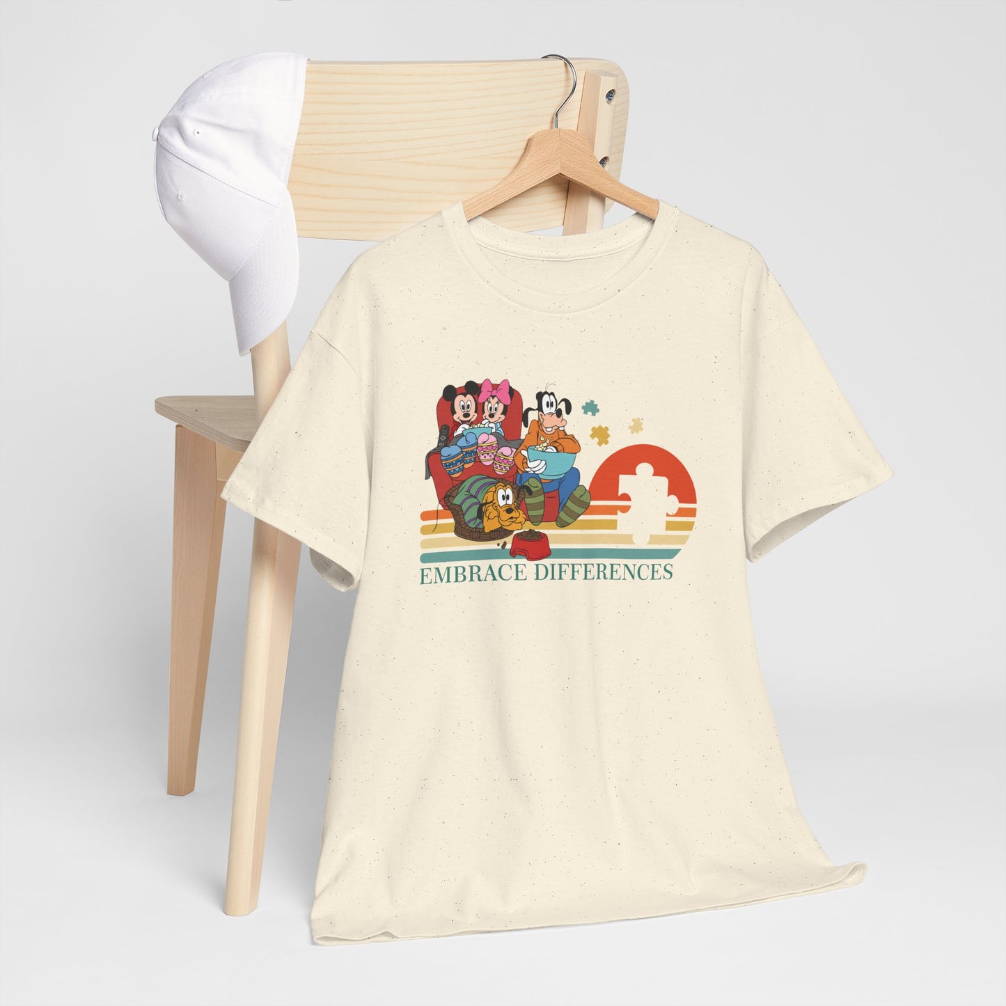 Embrace Differences Tee — Inclusive Retro Pride Graphic T-Shirt