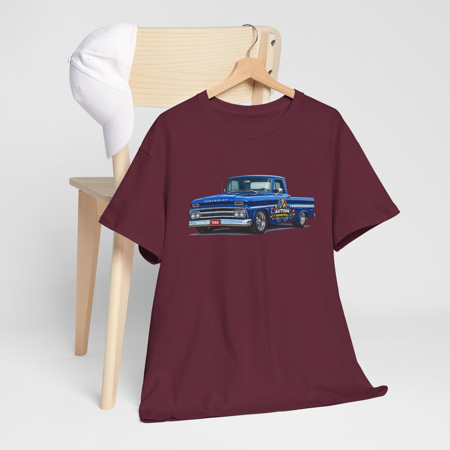 Classic Blue Pickup Truck T‑Shirt — Vintage Chevy C10 Graphic Tee
