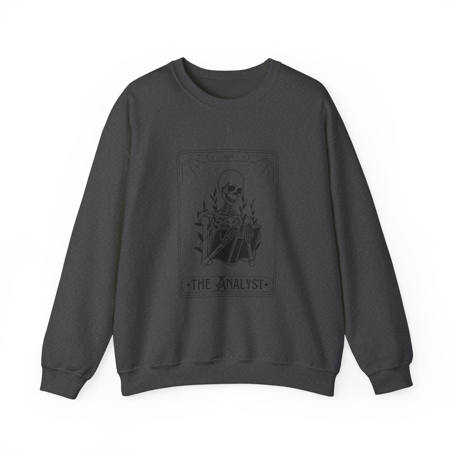 The Analyst Crewneck Sweatshirt — Tarot Skeleton Graphic Pullover