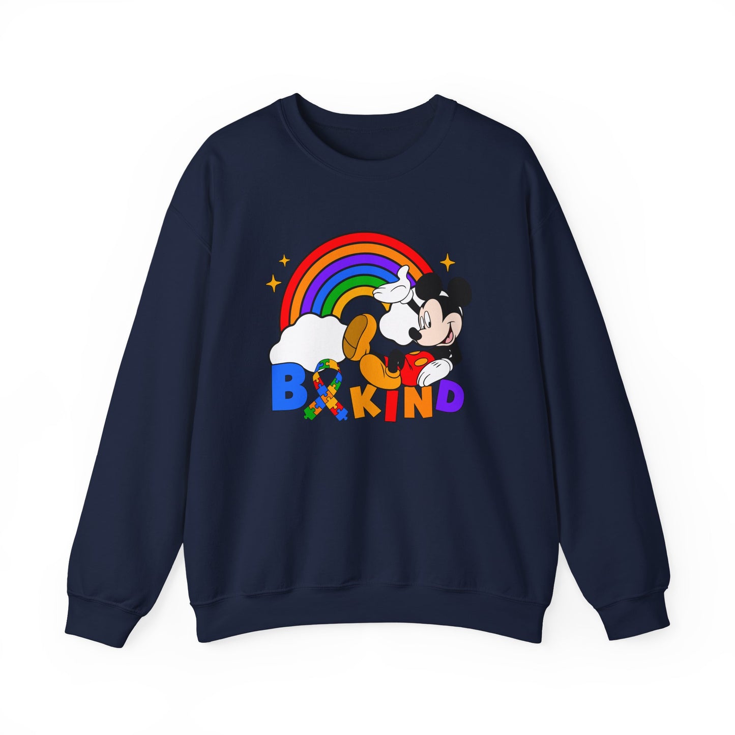 Be Kind Crewneck Sweatshirt — Rainbow Mickey-Inspired Pride Sweatshirt