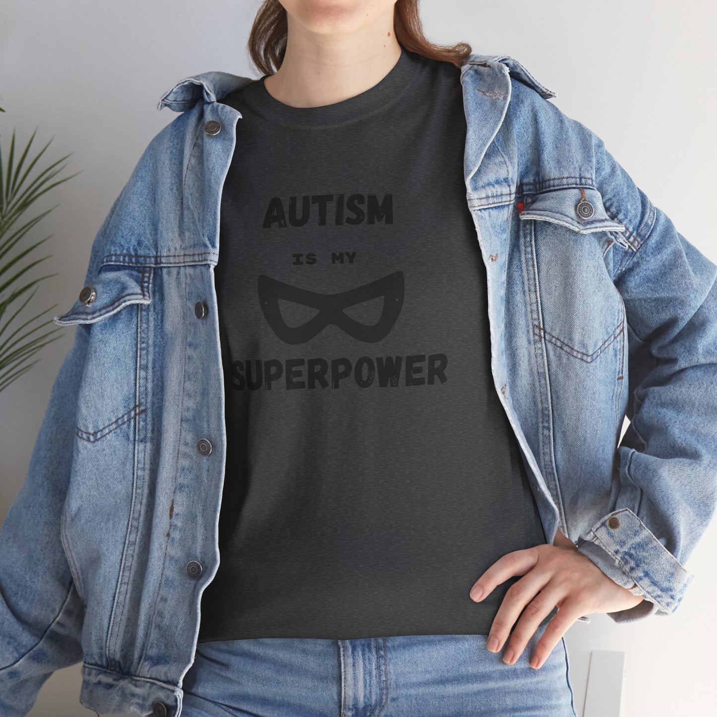 Autism is My Superpower Tee, Unisex Heavy Cotton Shirt, Gift for Autism Awareness, Inclusive Fashion, Inspirational T-Shirt