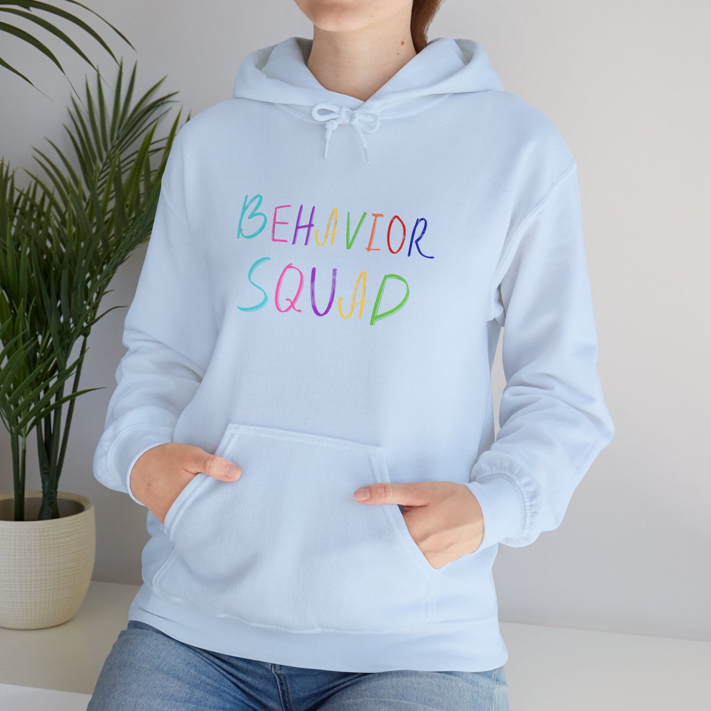 Behavior Squad Hoodie — Pastel Handwritten Teacher & Classroom Crew Pullover