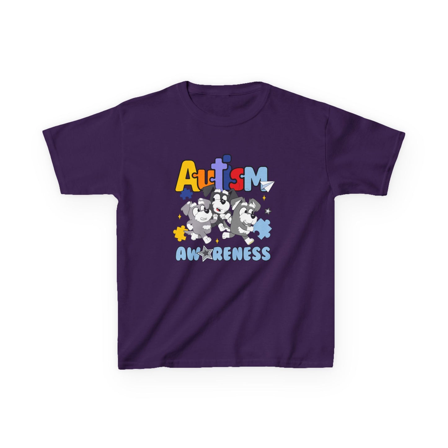 Kids Tee — 'Autism Awareness' Colorful Puzzle Heart Design