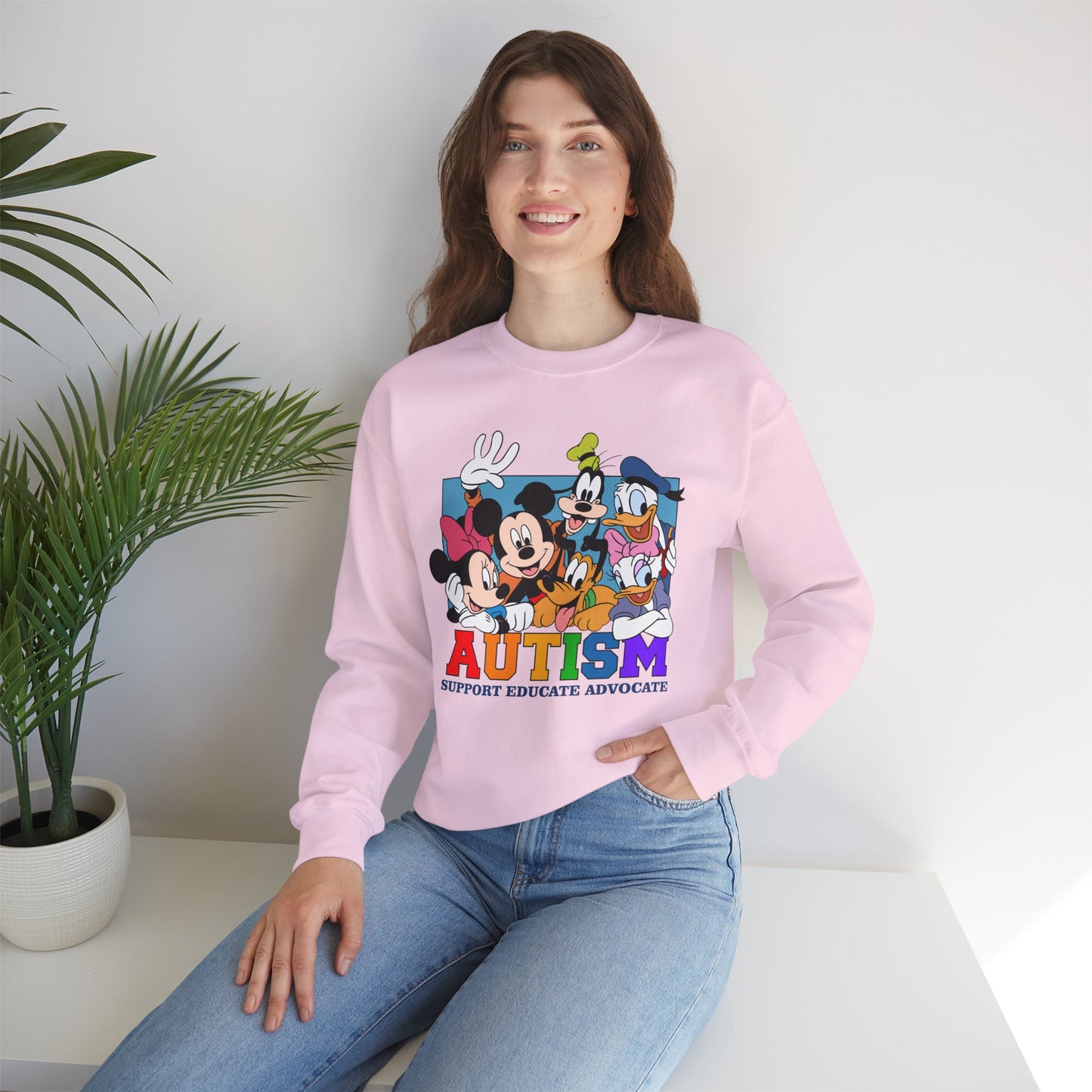 Autism Support Crewneck Sweatshirt — Support Educate Advocate