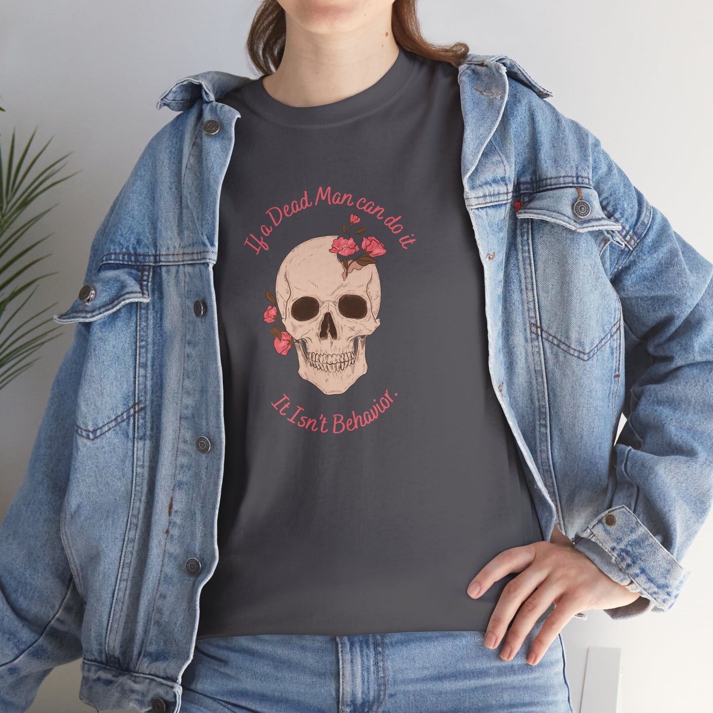 Skull & Roses Unisex Heavy Cotton Tee - Perfect for Halloween, Casual Wear, Gift for Friends, Skull Lovers, or Grunge Fashion