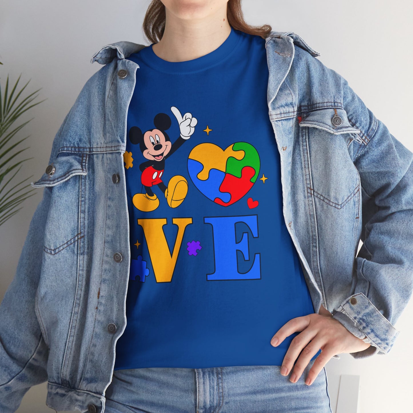 Kid-Friendly Love Puzzle Tee with Cartoon Mouse