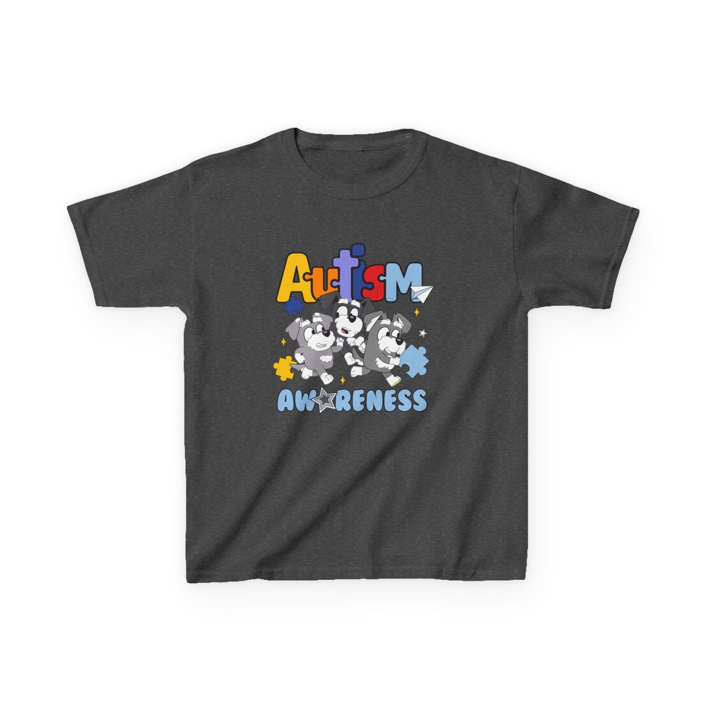 Kids Tee — 'Autism Awareness' Colorful Puzzle Heart Design