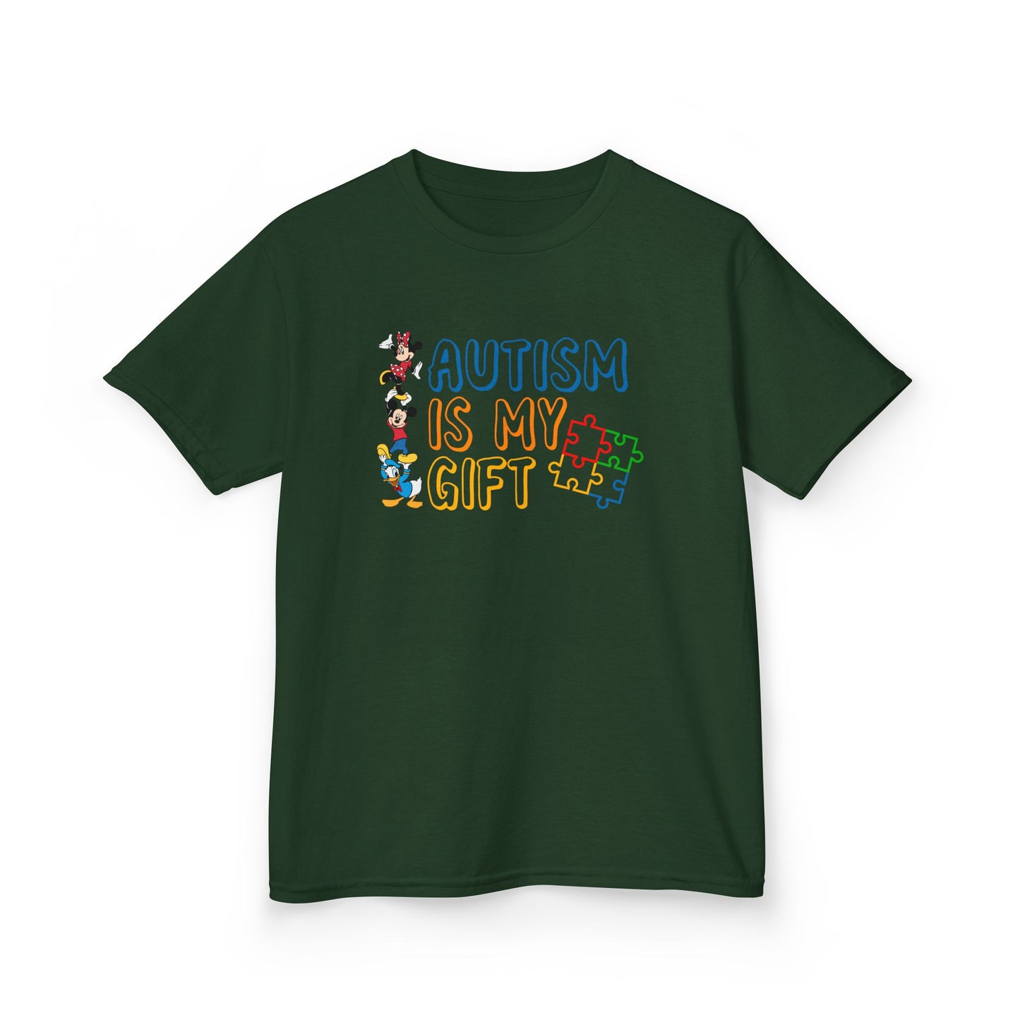 Kids Tee — "Autism Is My Gift" Colorful Puzzle Piece Design