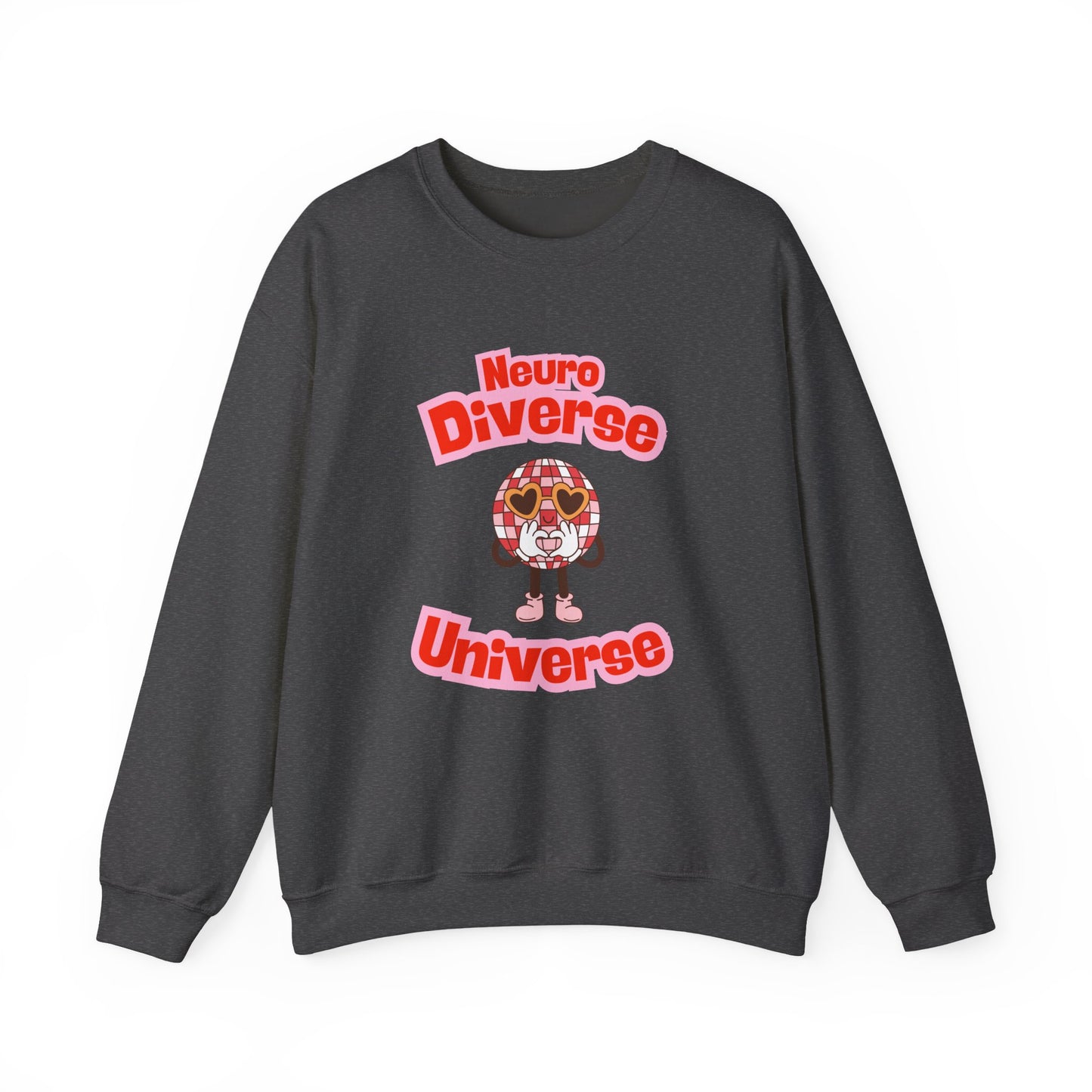 Neuro Diverse Universe Sweatshirt — Cute Brain Character Autism Pride Crewneck