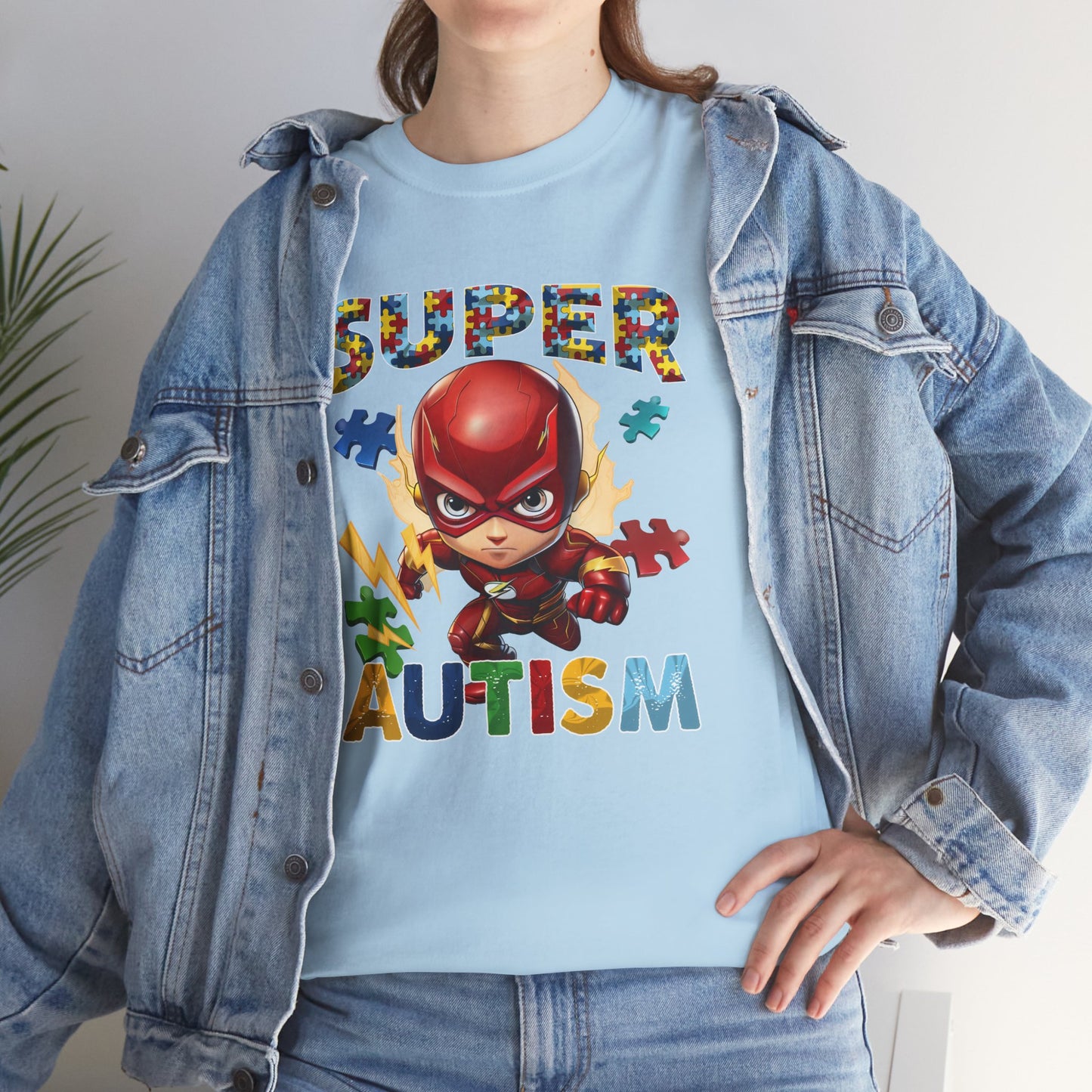 Autism Superhero T-Shirt — "Super Autism" Puzzle Piece Kids Tee