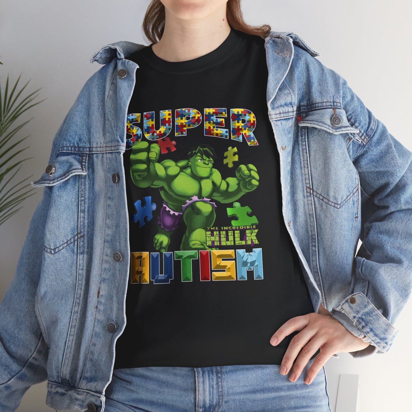 Autism Superhero Tee — 'Super Autism' Puzzle-Pattern Kids Shirt