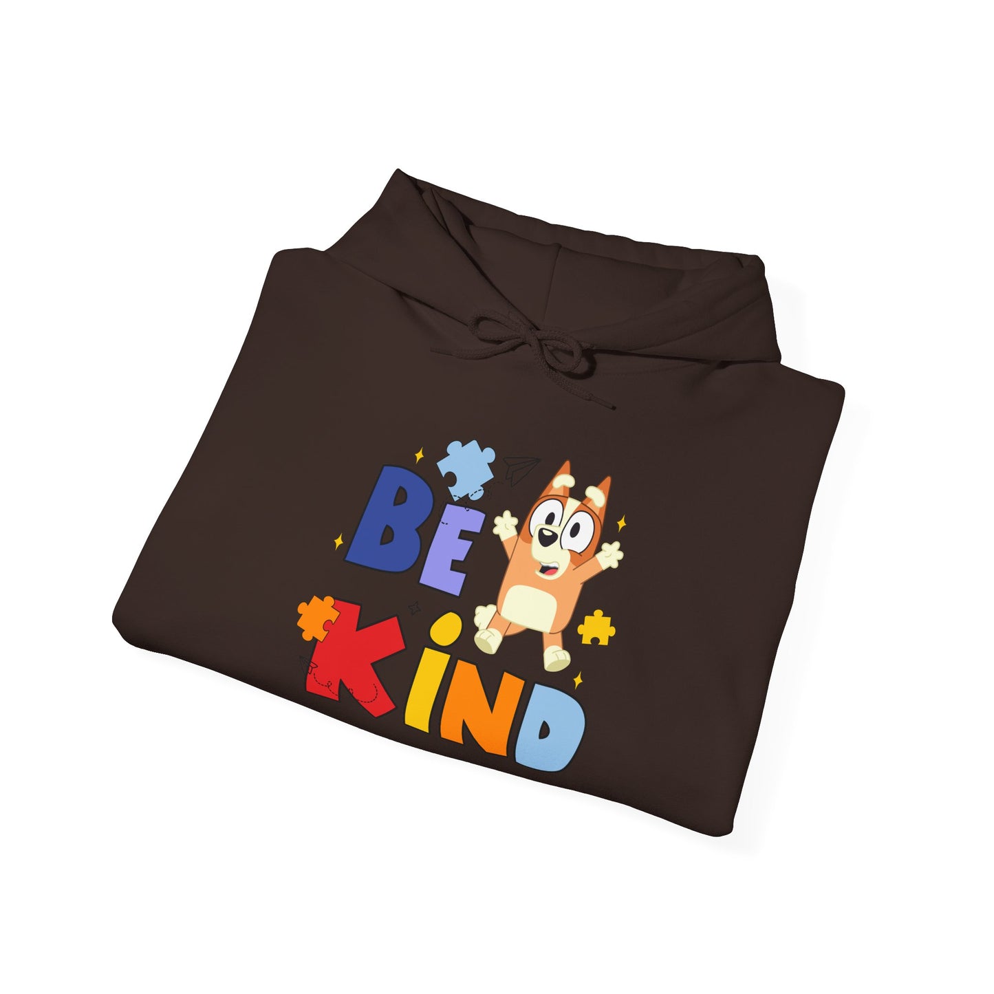 Be Kind Kids Hoodie – Colorful Cartoon Puppy Graphic Hoodie