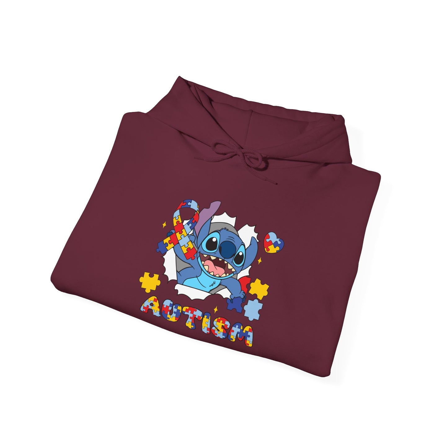 Autism Awareness Hoodie — Colorful Puzzle Stitch Design