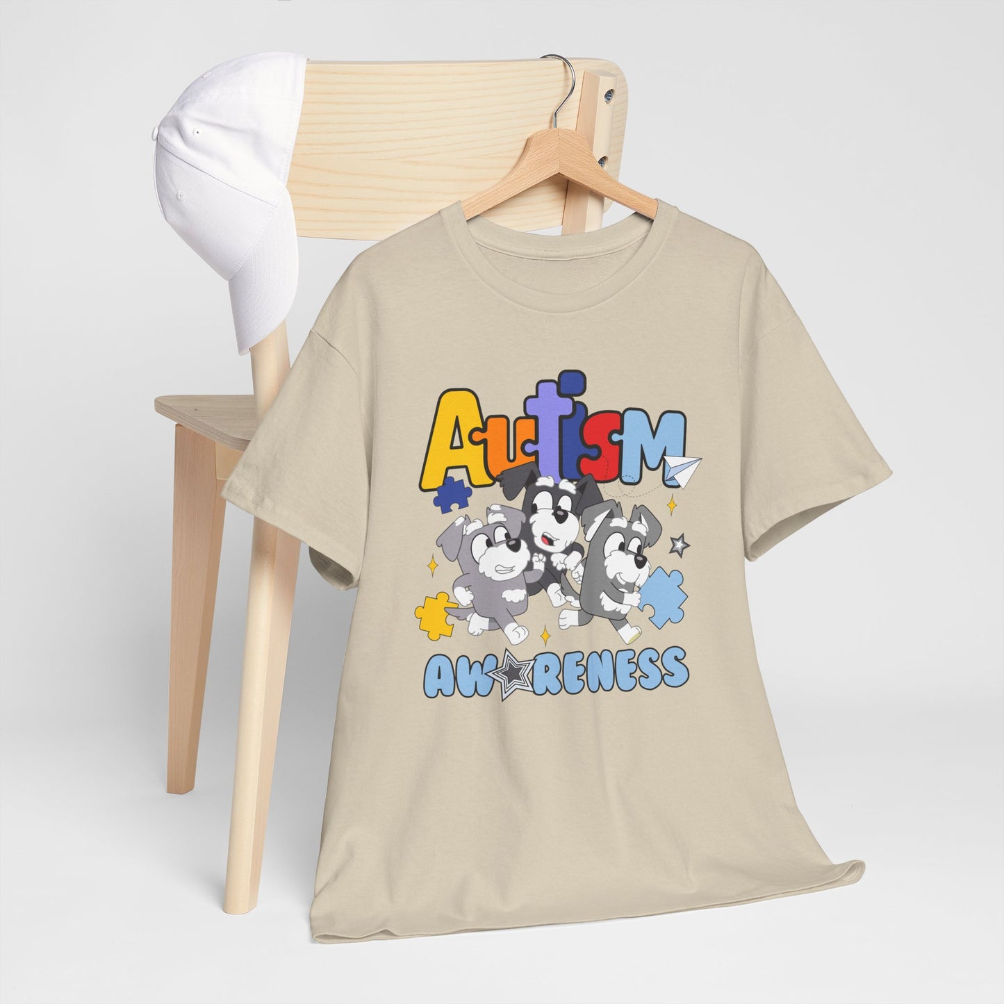 Autism Awareness Puzzle Paw Tee — Cute Dogs Support Autism Awareness