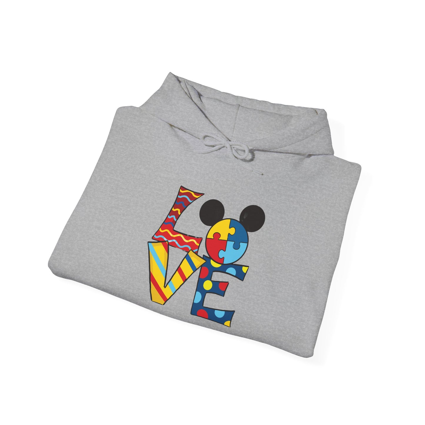 Love Puzzle Character Hoodie — Colorful Autism Awareness Sweatshirt