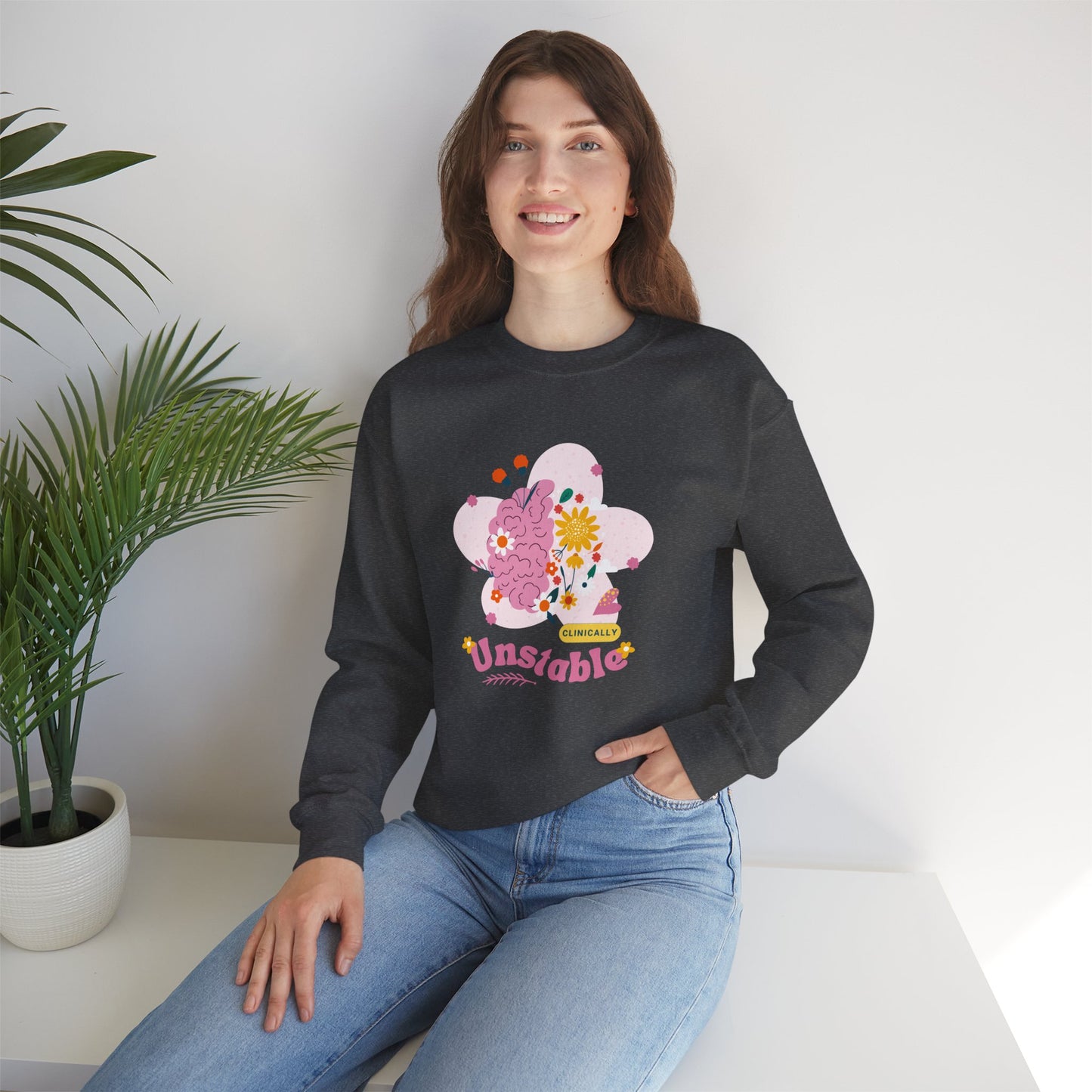 Unstable Floral Brain Crewneck Sweatshirt