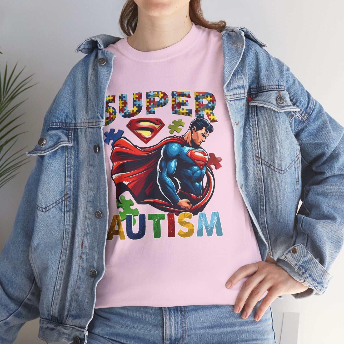 Autism Superhero T-Shirt — "Super Autism" Colorful Puzzle Design