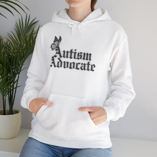 Autism Advocate Hoodie — Gothic Script Awareness Pullover