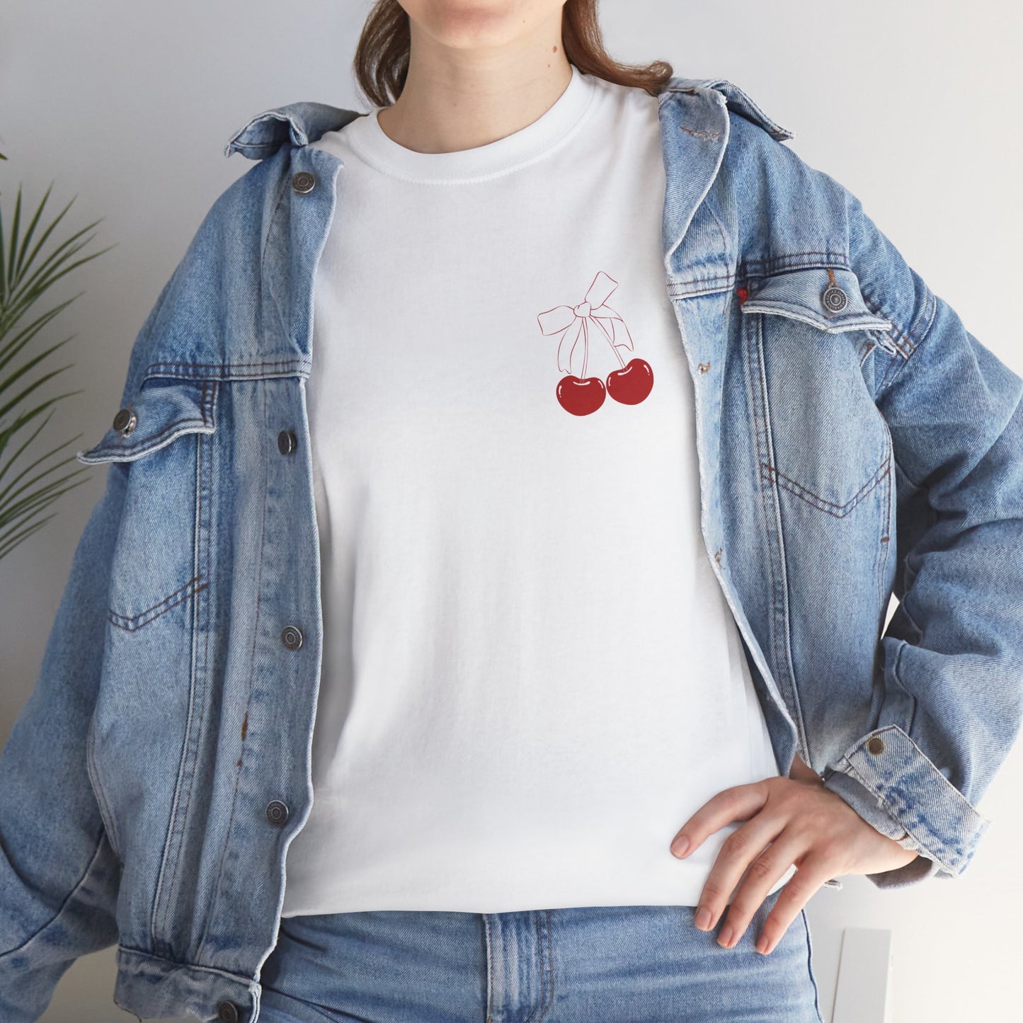 Cherry Kiss Unisex Heavy Cotton Tee - Fun and Flirty Graphic T-Shirt